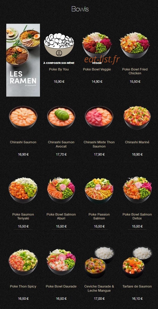 Sushi Shop — carte page 20