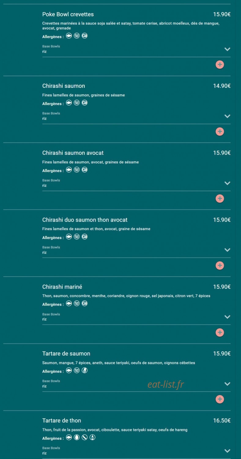 Toa sushi — carte page 6