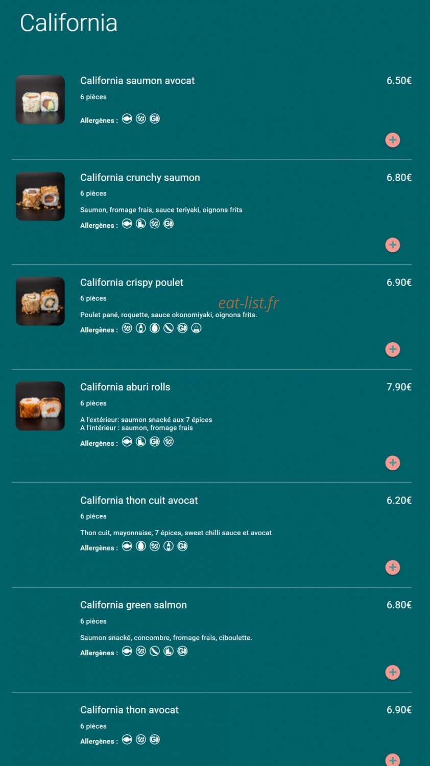 Toa sushi — carte page 11