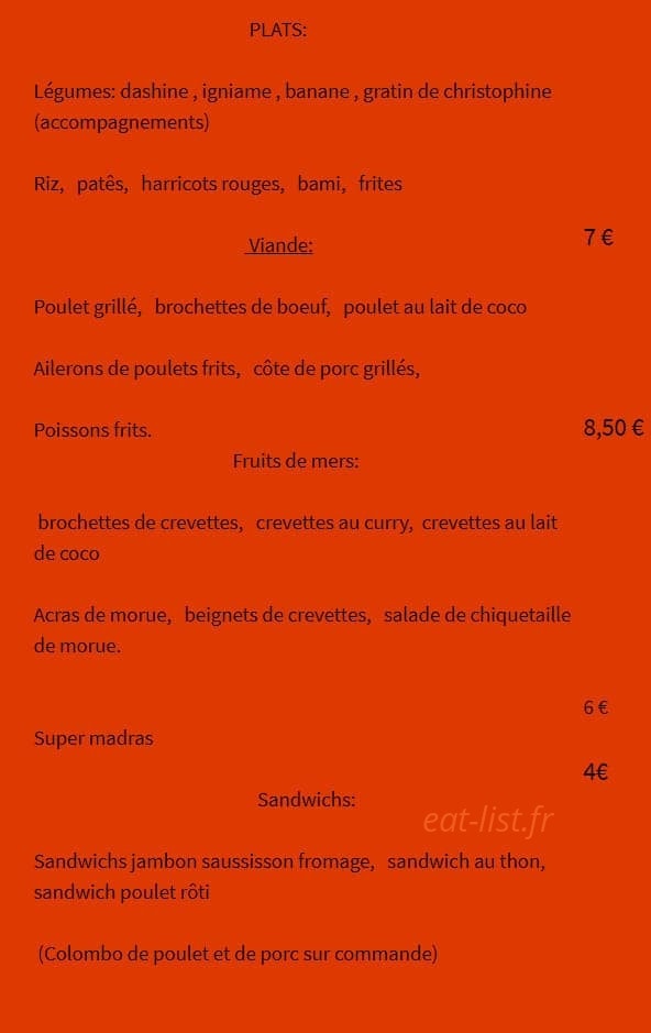 Snack tropique — carte page 1