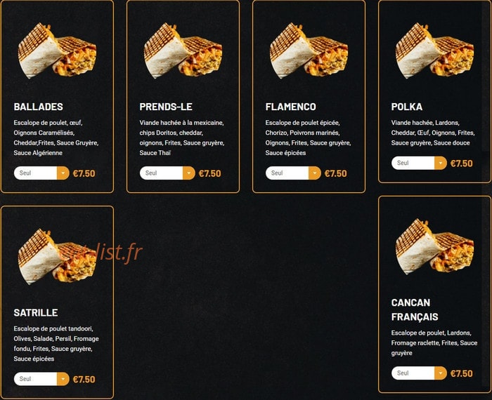 Bbm Tacos — carte page 1