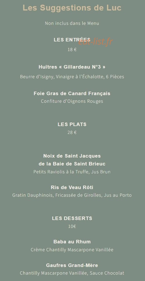 L'épicurieux chez Luc — carte page 3