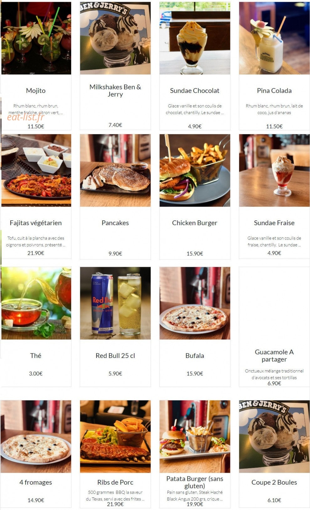 Coco's Dinner — carte page 3