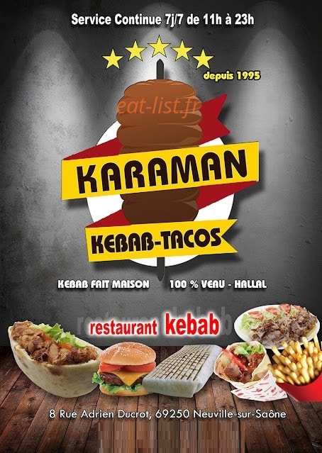 Karaman Kebab — carte page 1