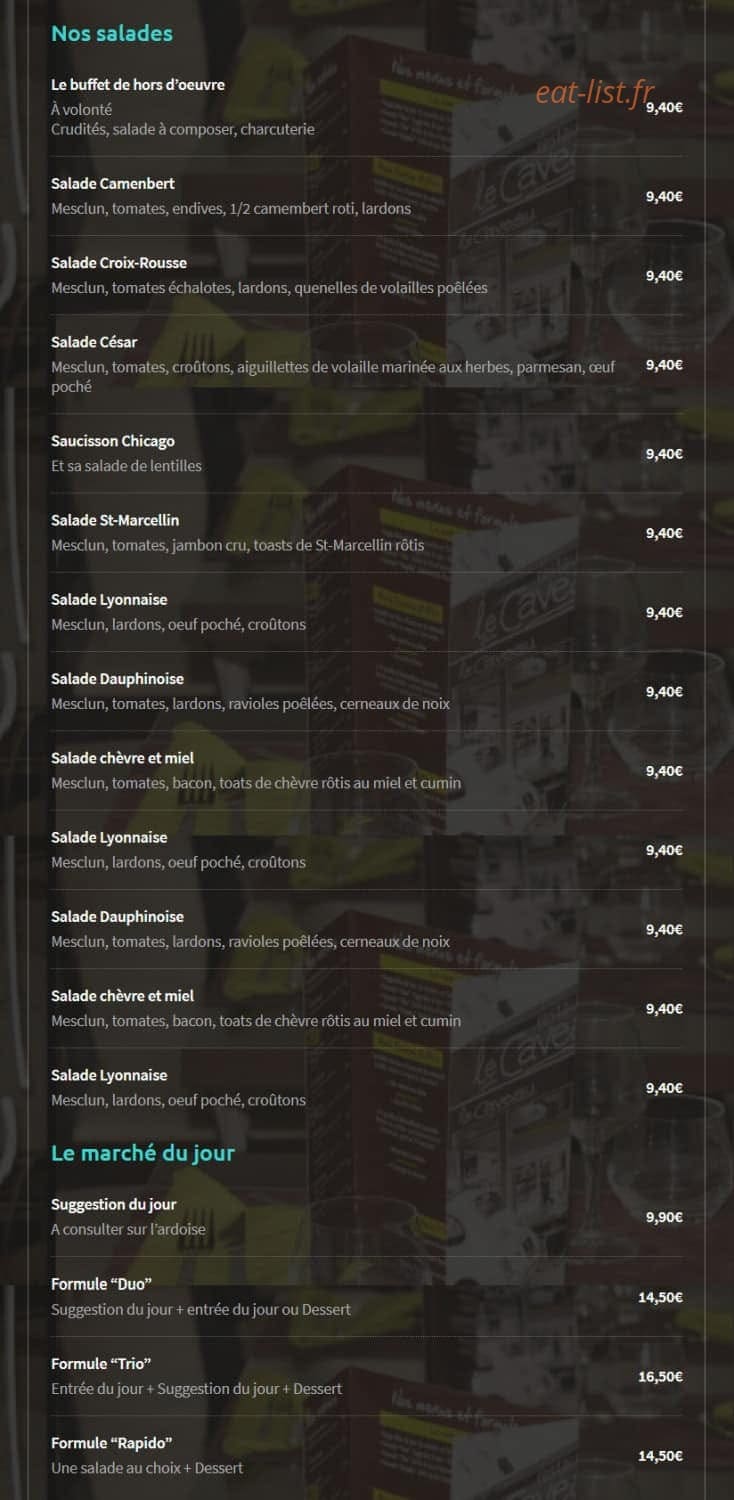 Le Caveau — carte page 2
