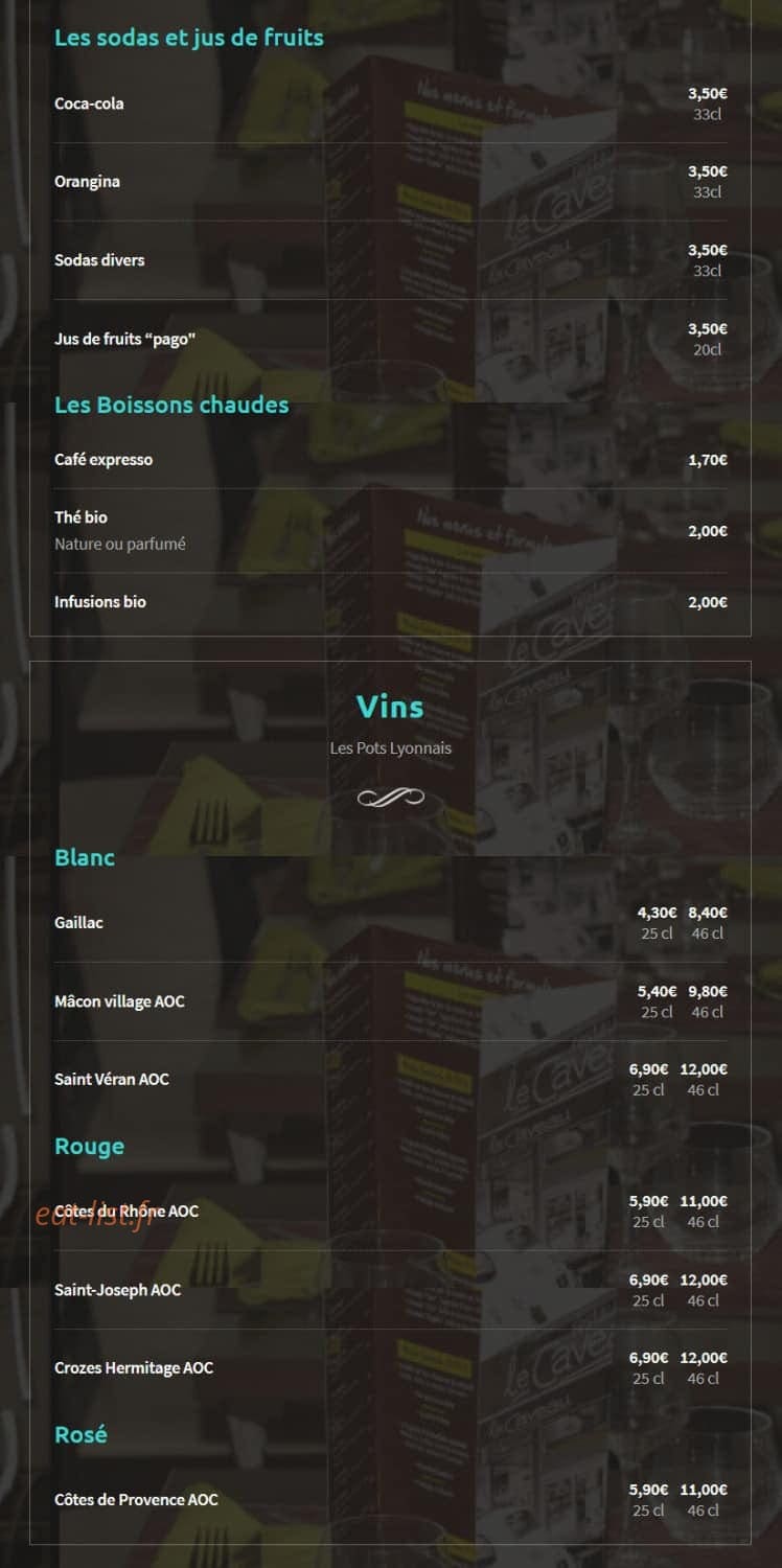 Le Caveau — carte page 6