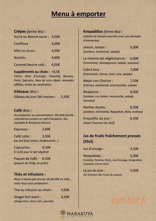 Marakuya — carte page 2