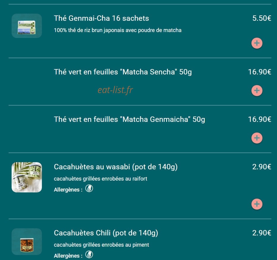 Carte et menu de Toa sushi à Charbonnieres les Bains — Épicerie