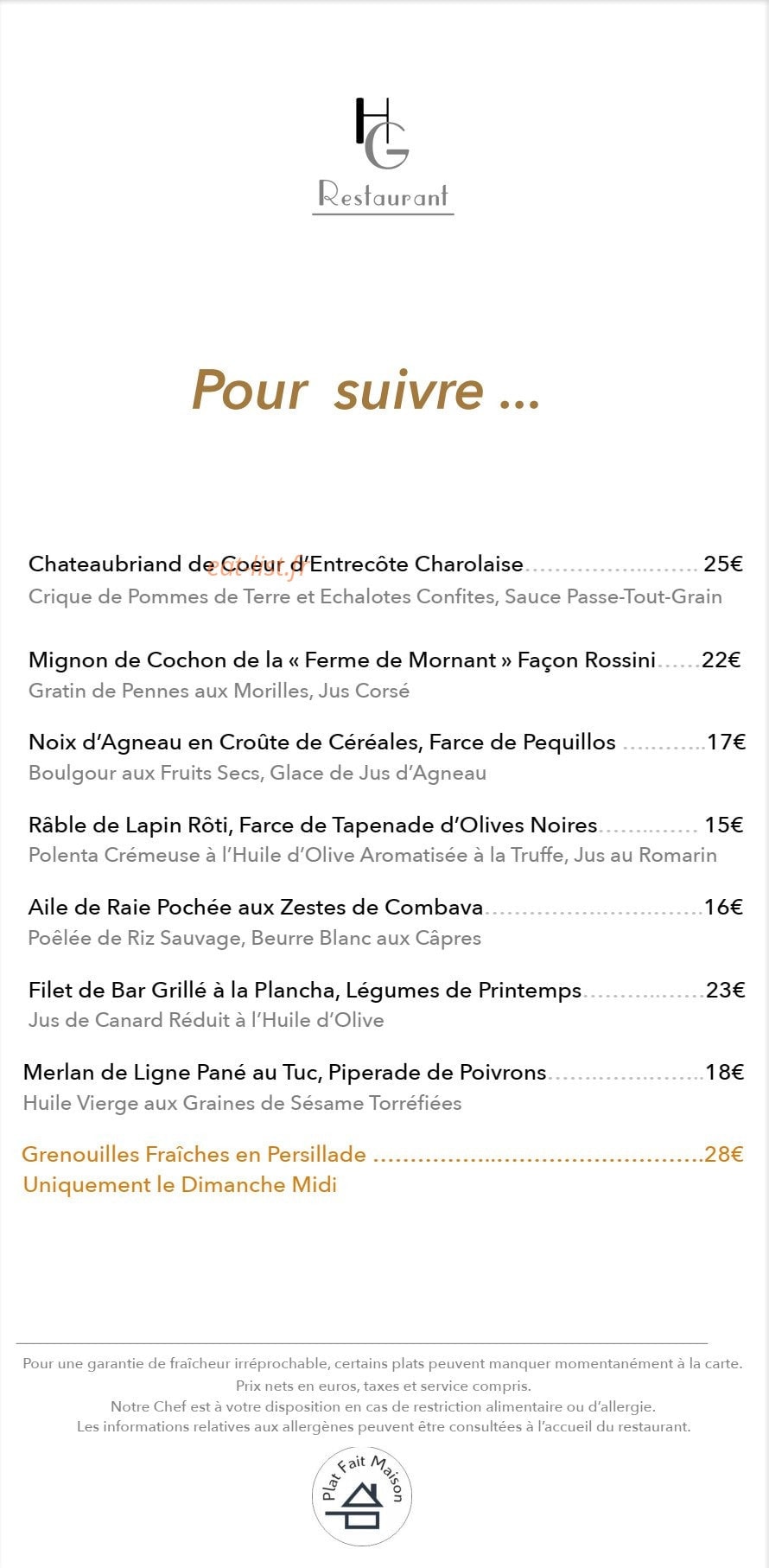 Hôtel de la Gare — carte page 2