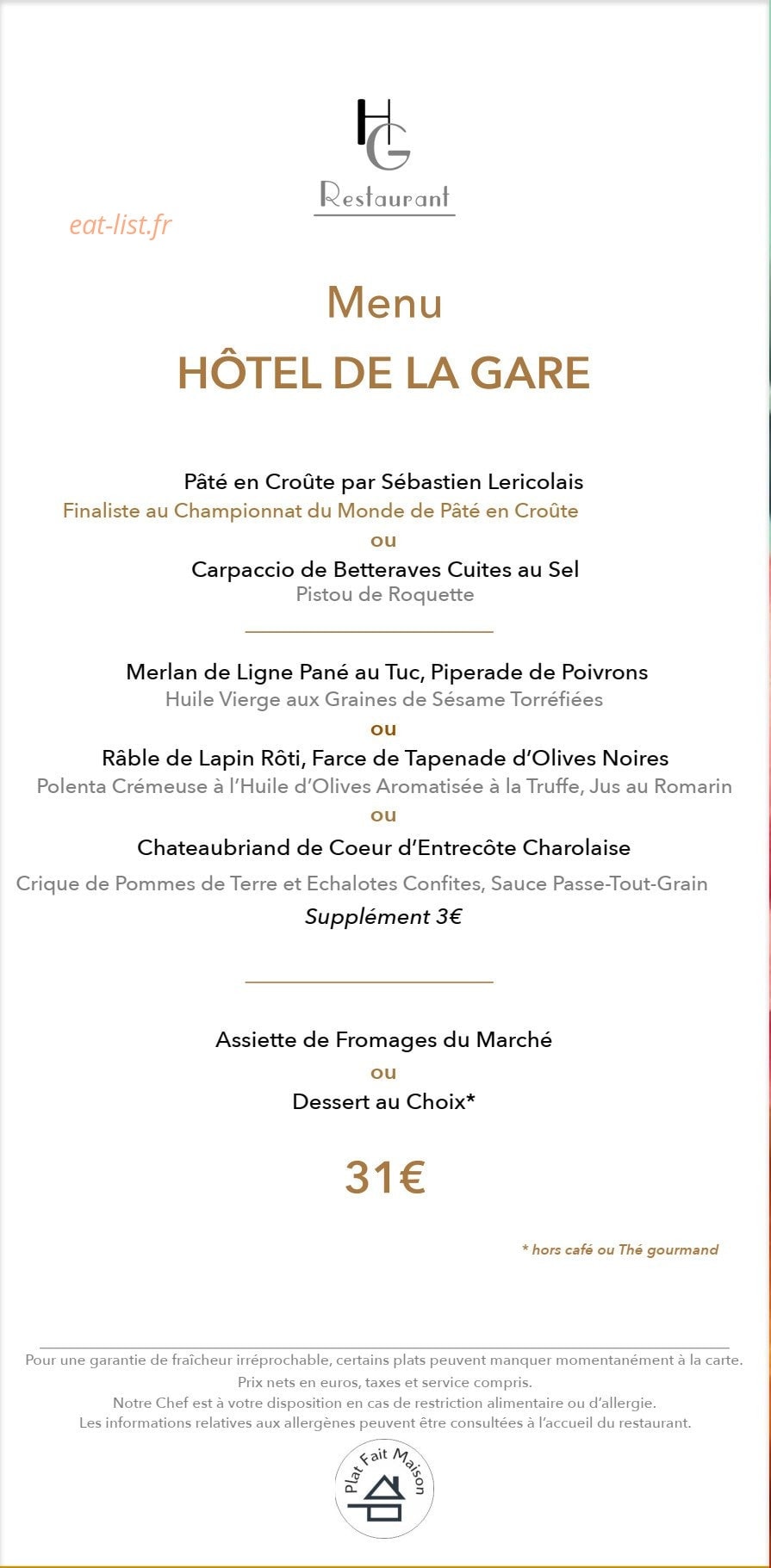 Hôtel de la Gare — carte page 4