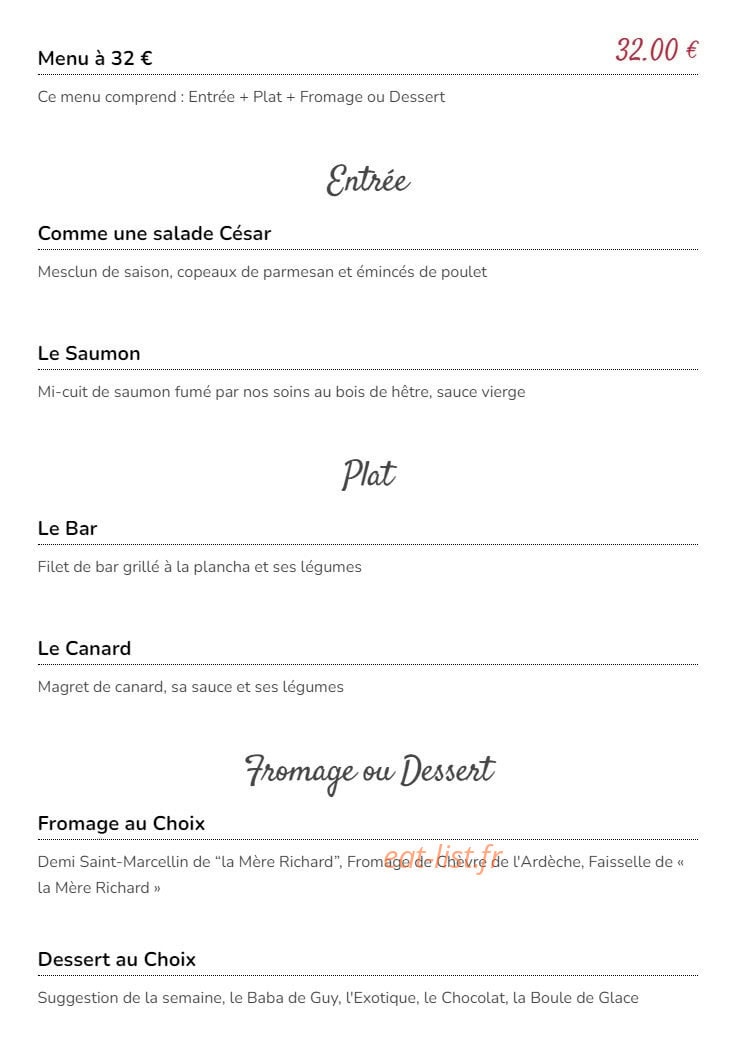 Chez Fanny — carte page 5