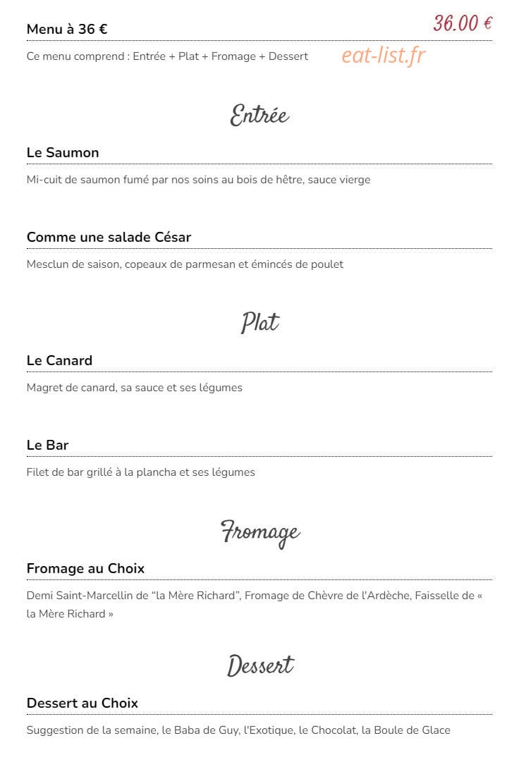 Chez Fanny — carte page 4