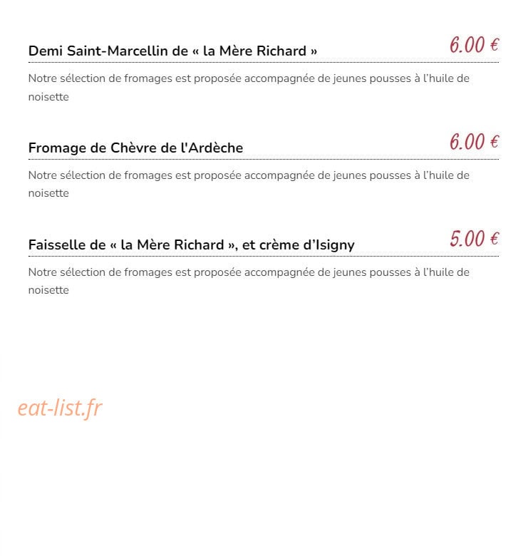 Chez Fanny — carte page 10