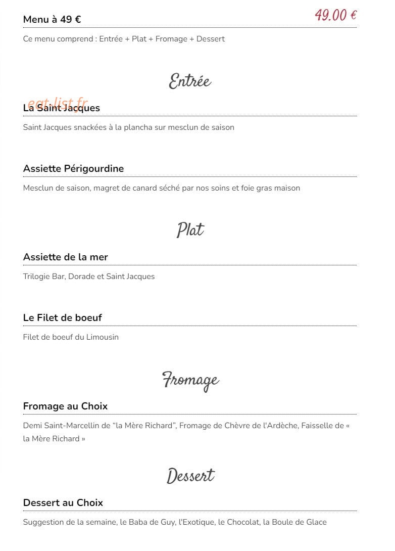 Chez Fanny — carte page 2