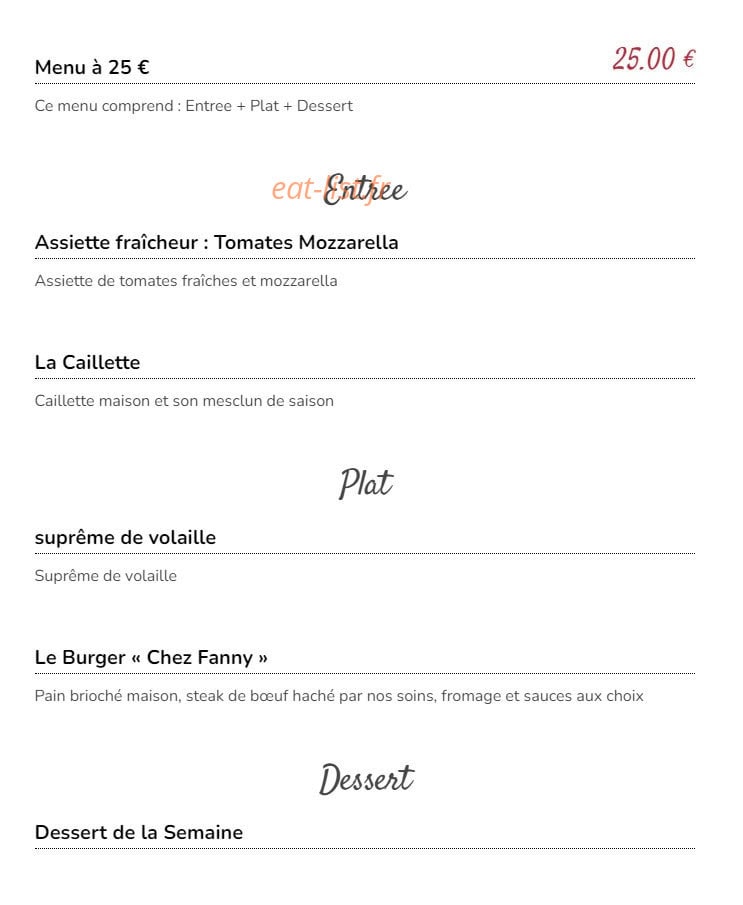 Chez Fanny — carte page 6