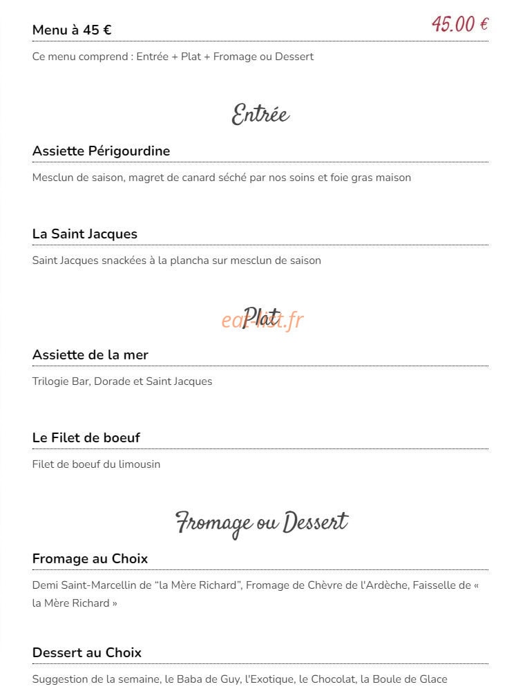 Chez Fanny — carte page 3
