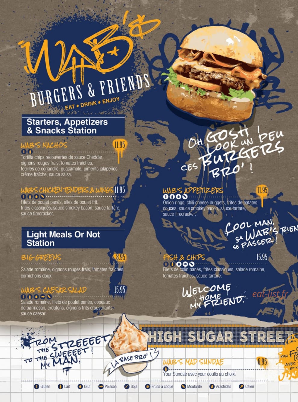 Wab's Burgers — carte page 1