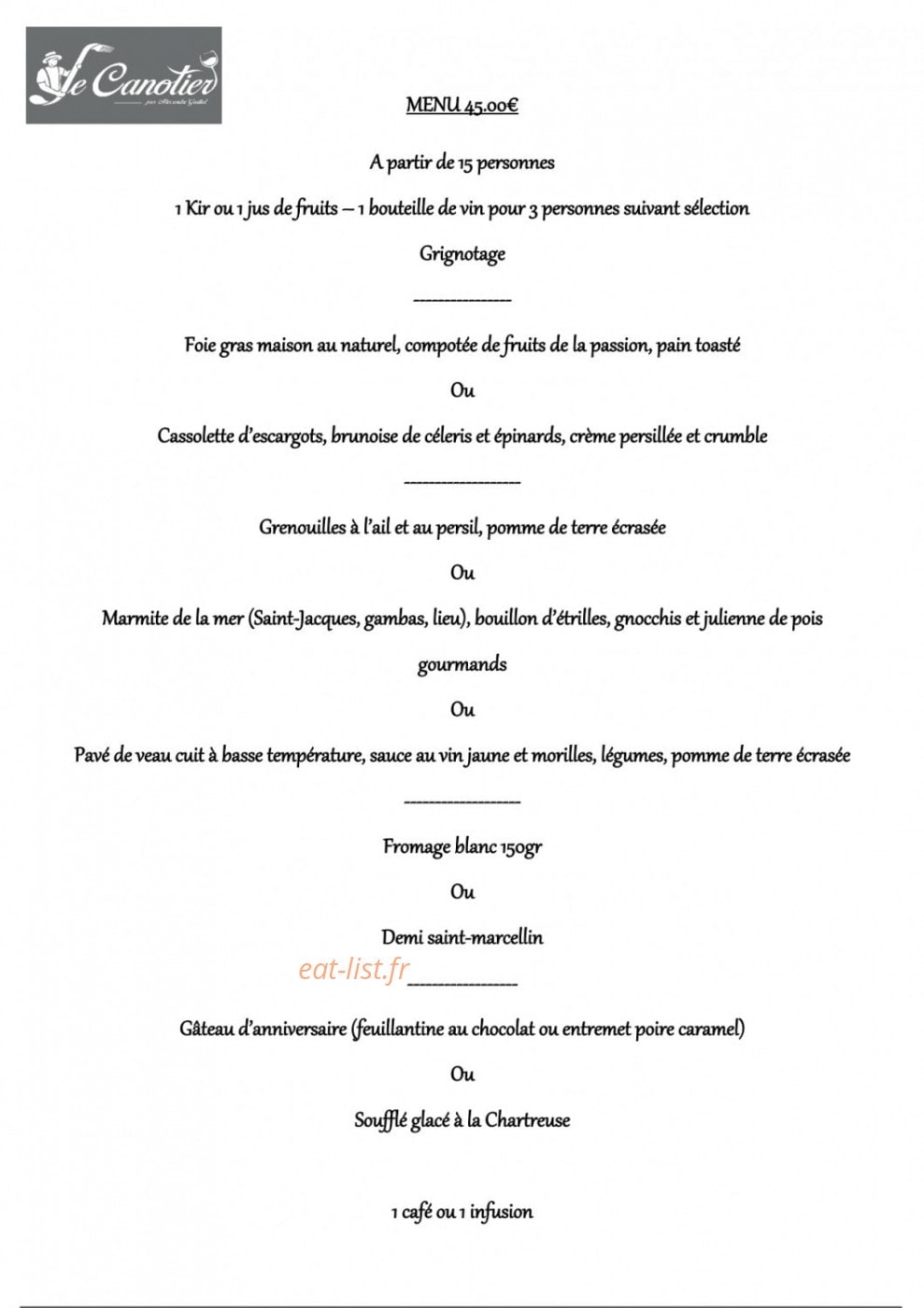 Le Canotier — carte page 3