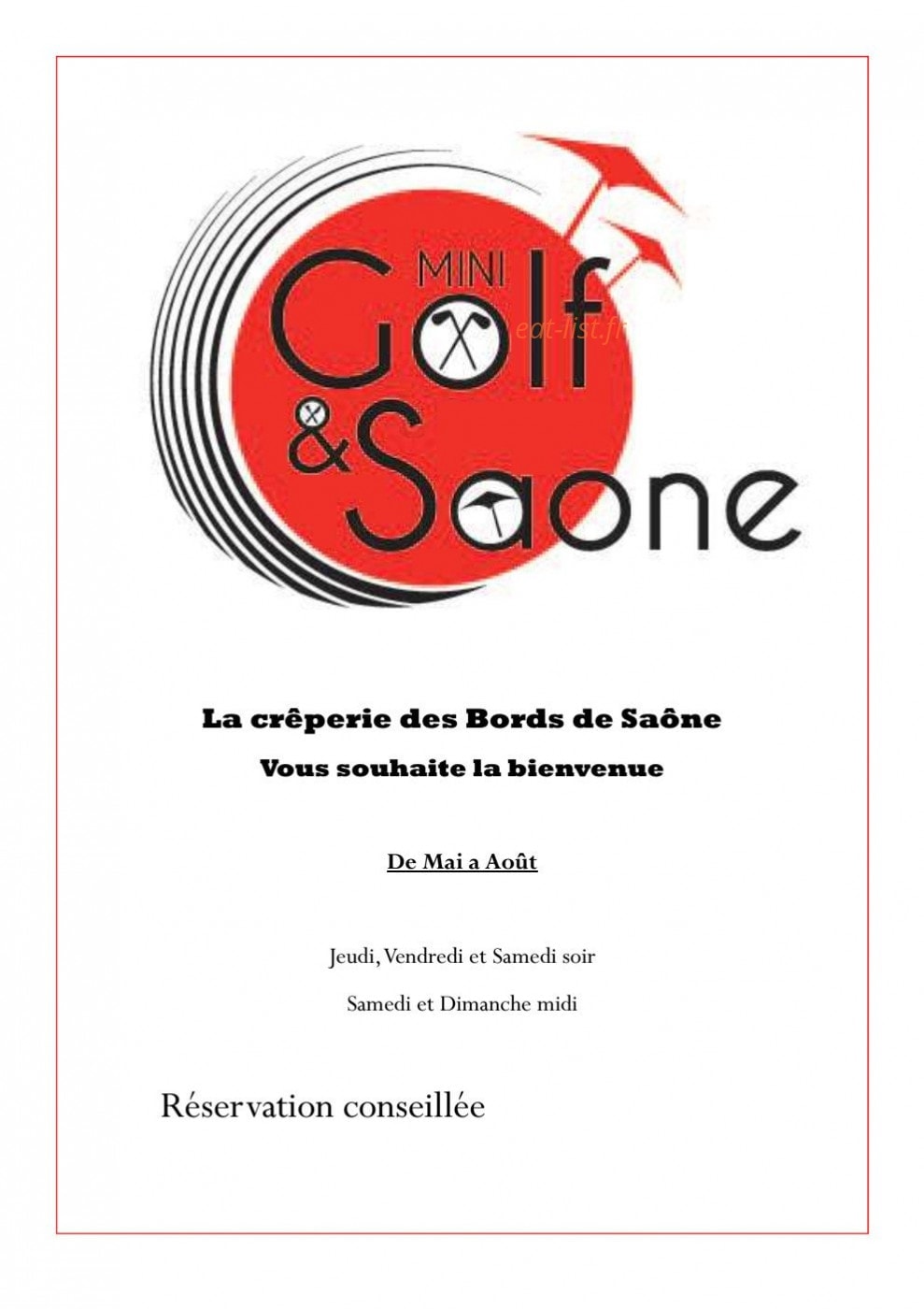 Le mini-golf des bords de Saône — carte page 1