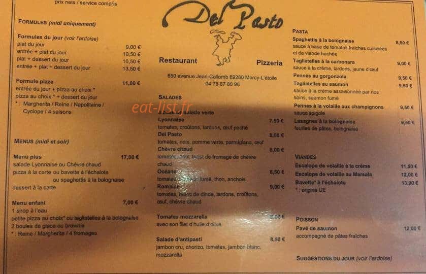 Del pasto — carte page 2