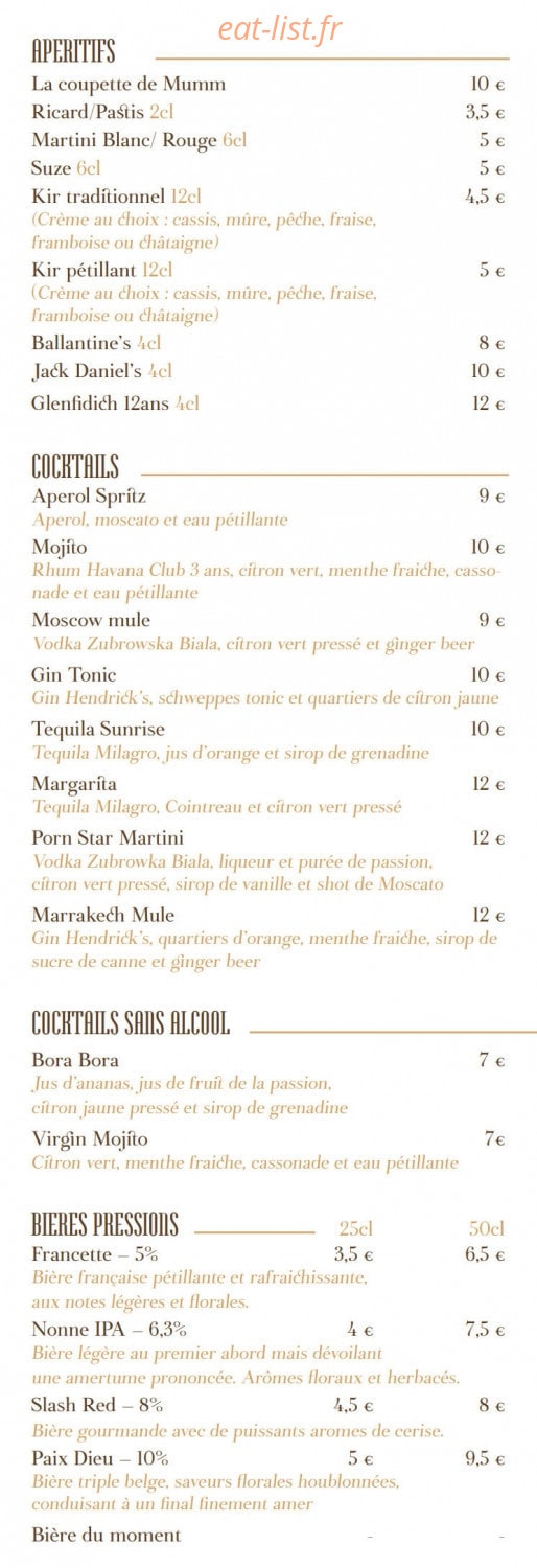 Bistro boêm — carte page 3