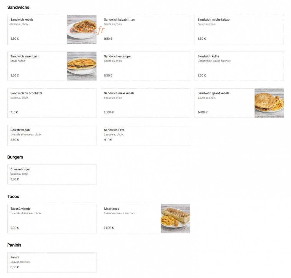 Craponne kebab — carte page 3