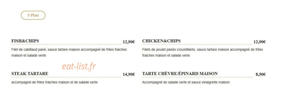 L'Atelier Burger & bagel — carte page 5