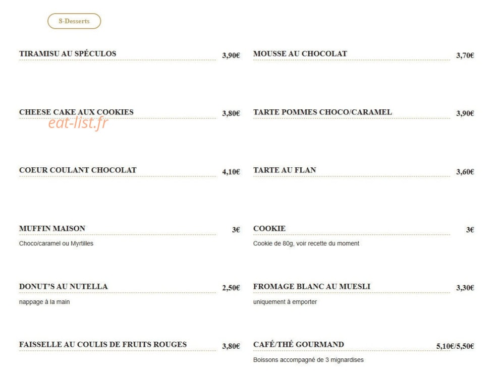 L'Atelier Burger & bagel — carte page 8