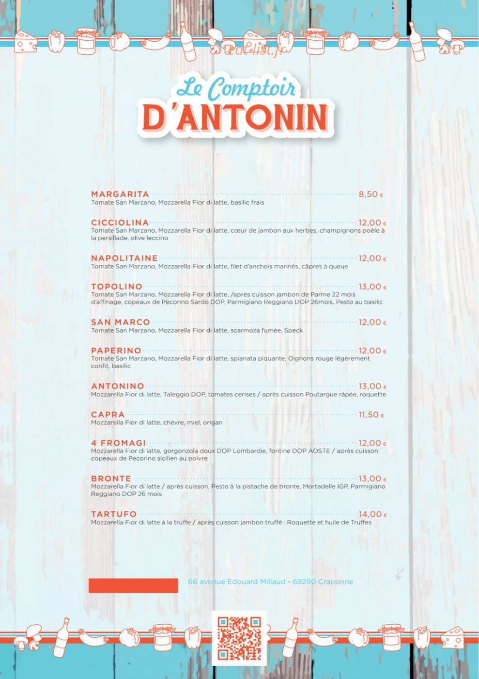 Le Comptoir d'Antonin — carte page 1