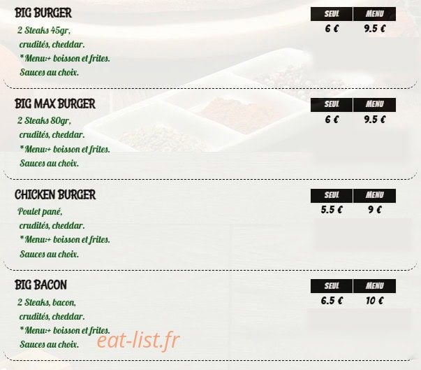 Original street food — carte page 6