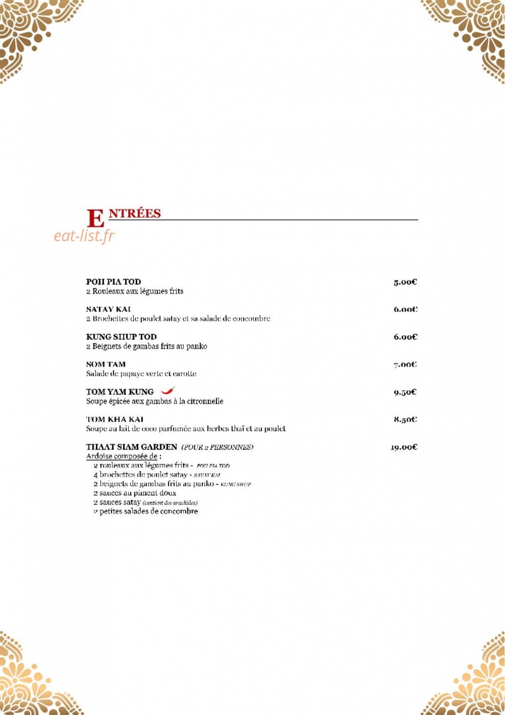 Siam Garden — carte page 3