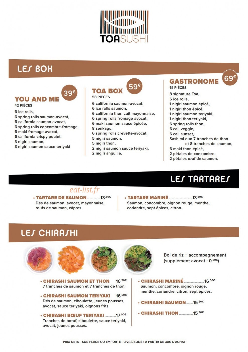 Toa sushi — carte page 5
