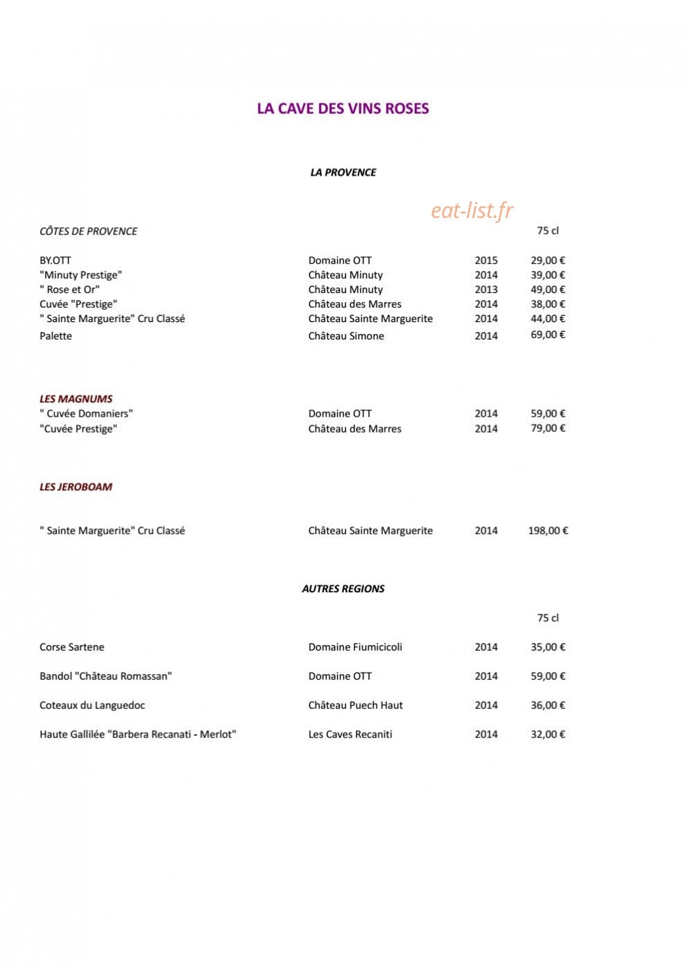 Toane Restaurant — carte page 26