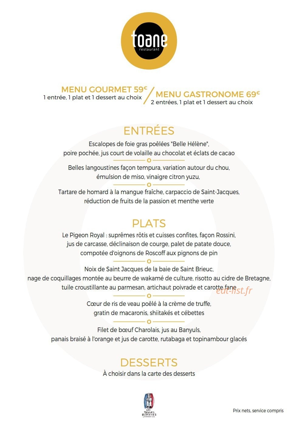 Toane Restaurant — carte page 5