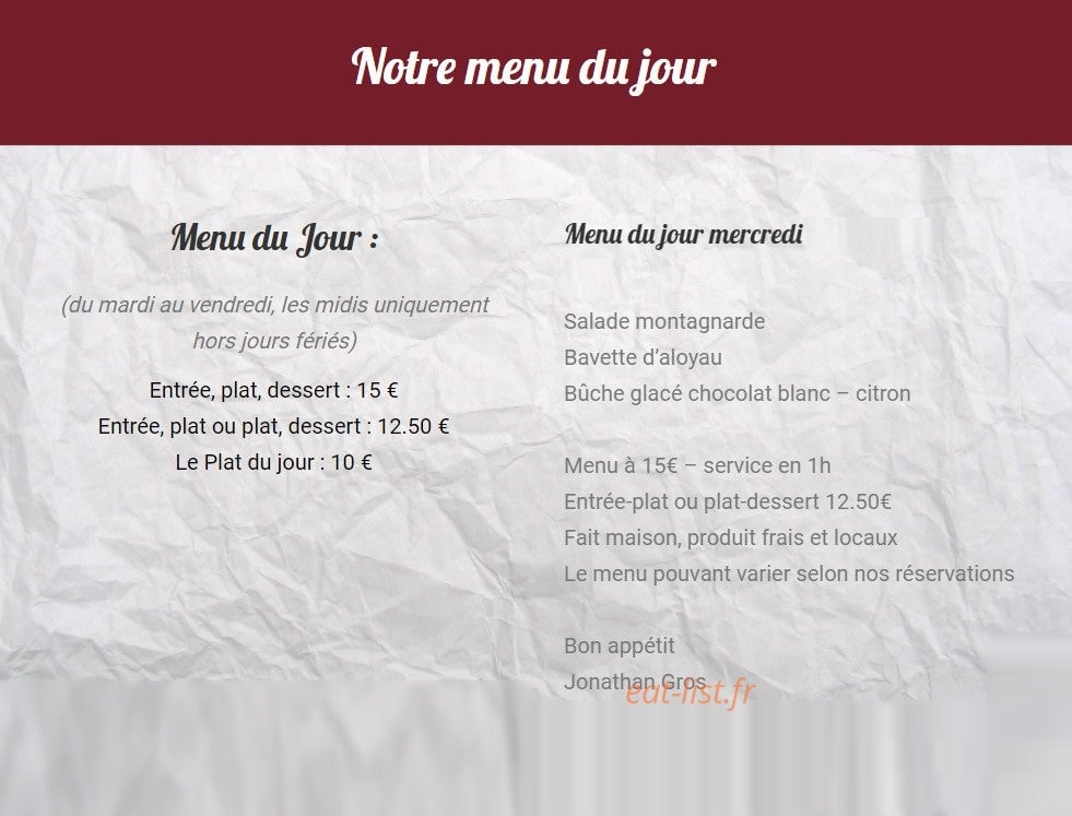 Le Verre Maison — carte page 2