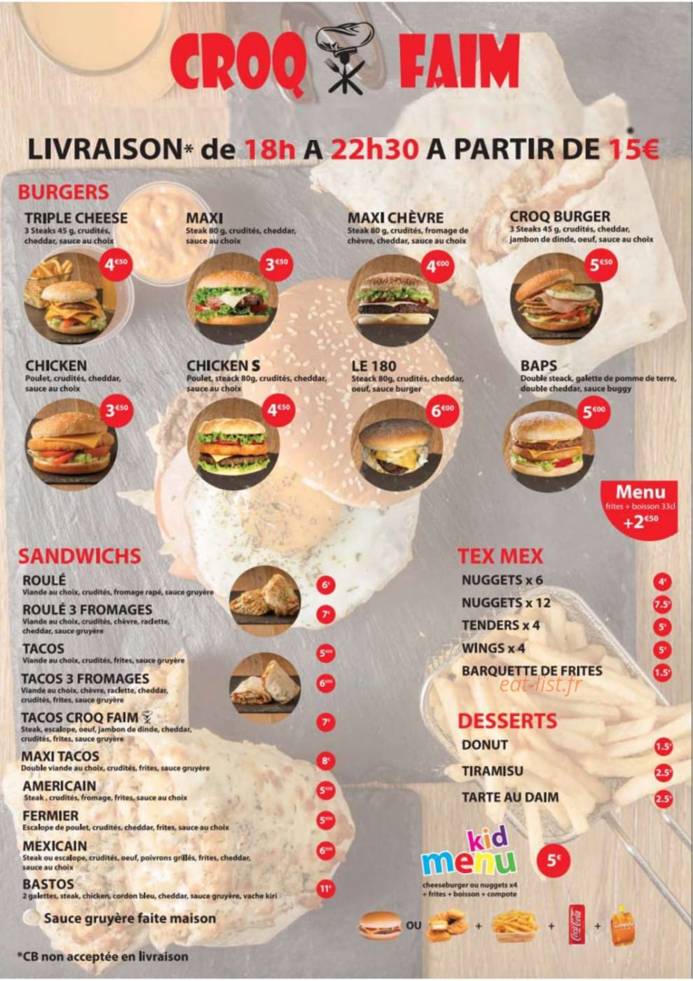 Croq Faim — carte page 1
