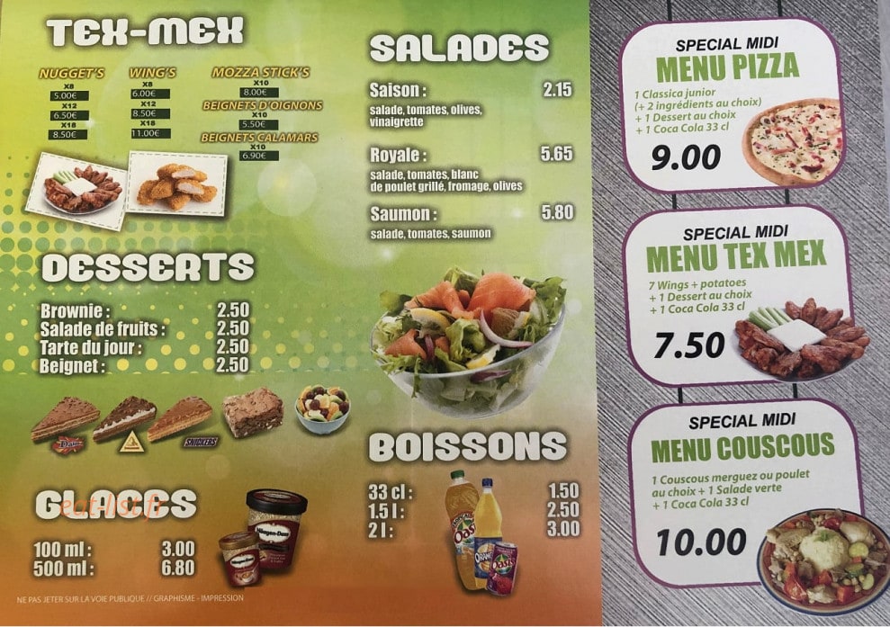 Croq Pizzas — carte page 3