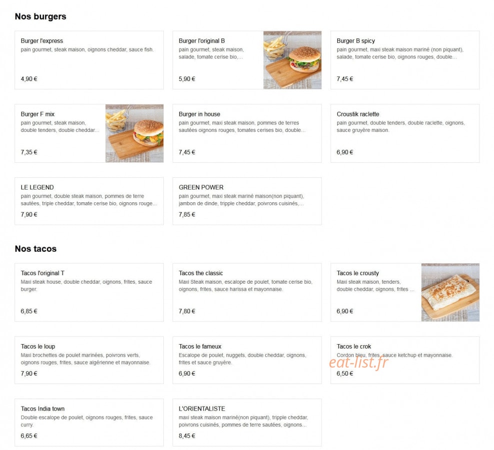 in food — carte page 2