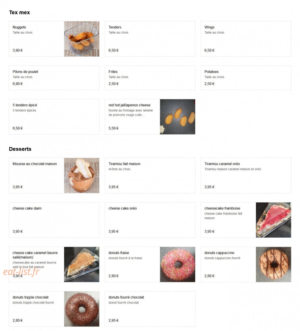 in food — carte page 3