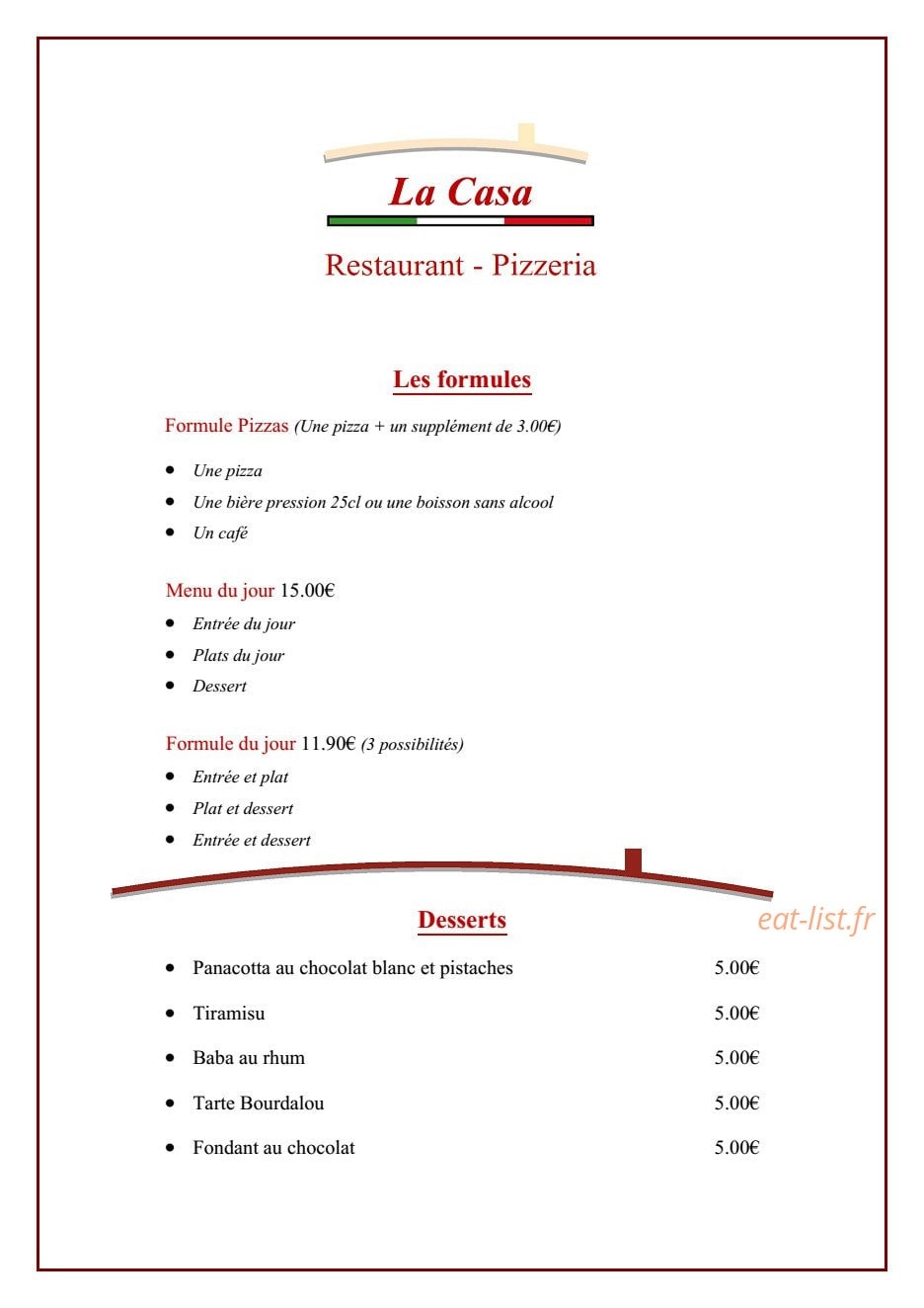 La Casa — carte page 7