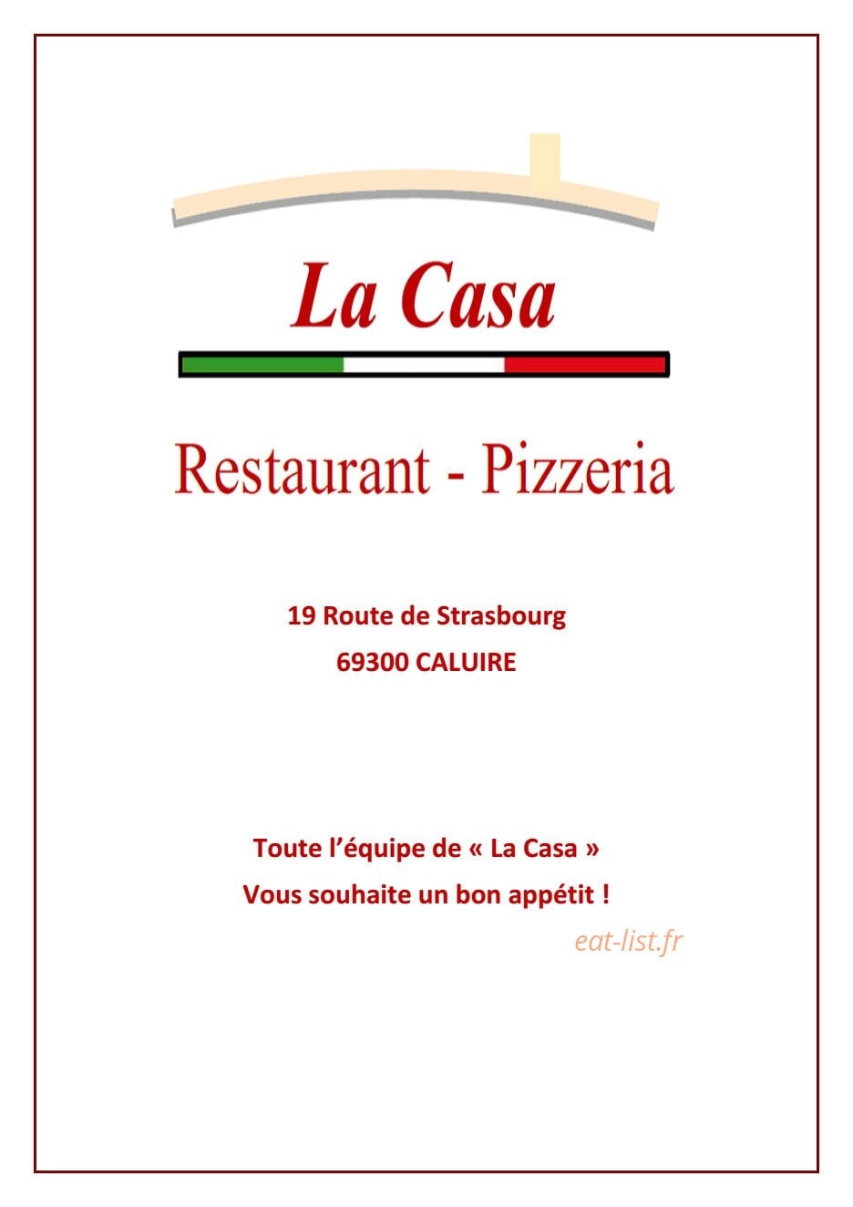 La Casa — carte page 1
