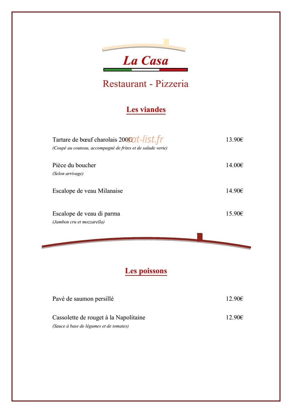 La Casa — carte page 3