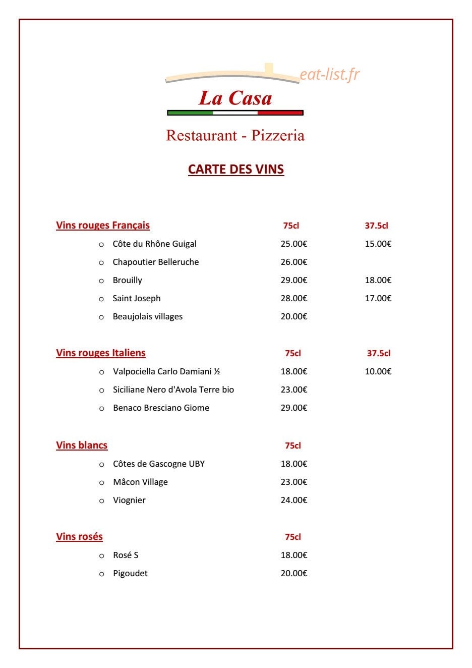La Casa — carte page 9