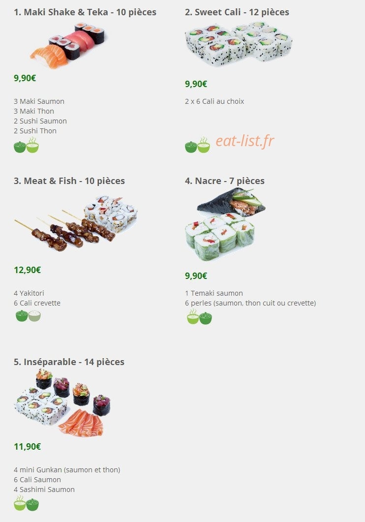 La perle sushi — carte page 3