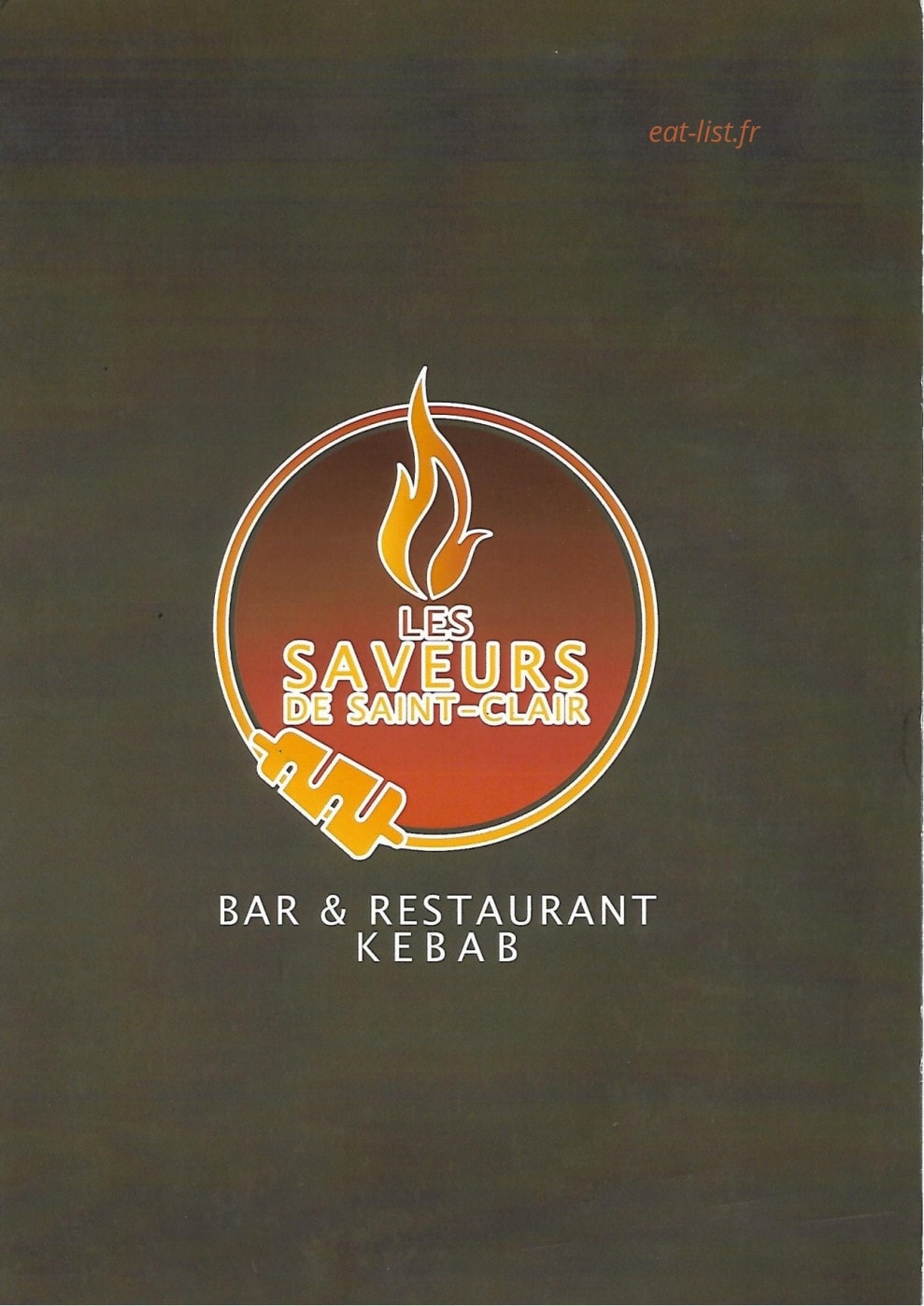 Les Saveurs De Saint Clair — carte page 1