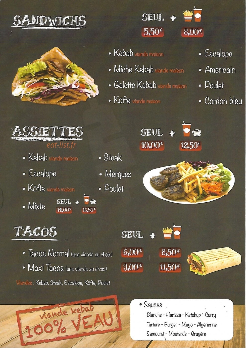 Les Saveurs De Saint Clair — carte page 2