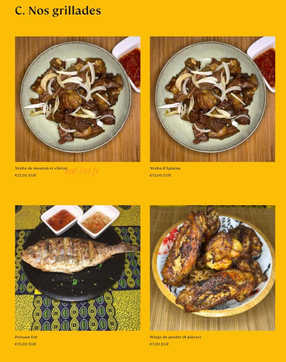 Mikate Restaurant — carte page 2