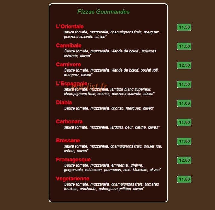 Pizza Bella — carte page 3