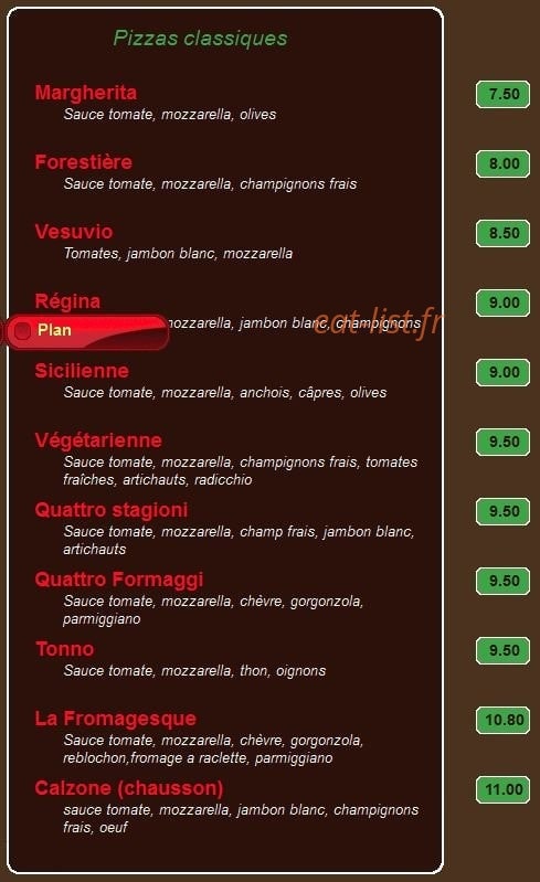 Pizza Bella — carte page 2