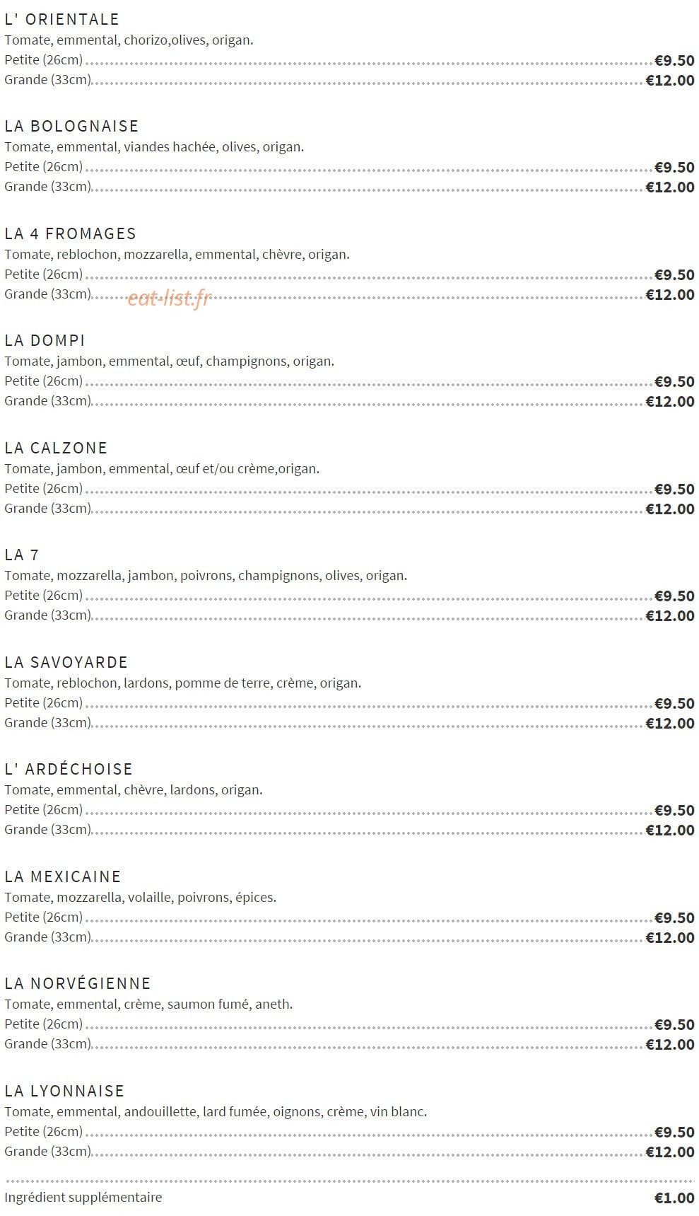 Pizzeria Dompi — carte page 11